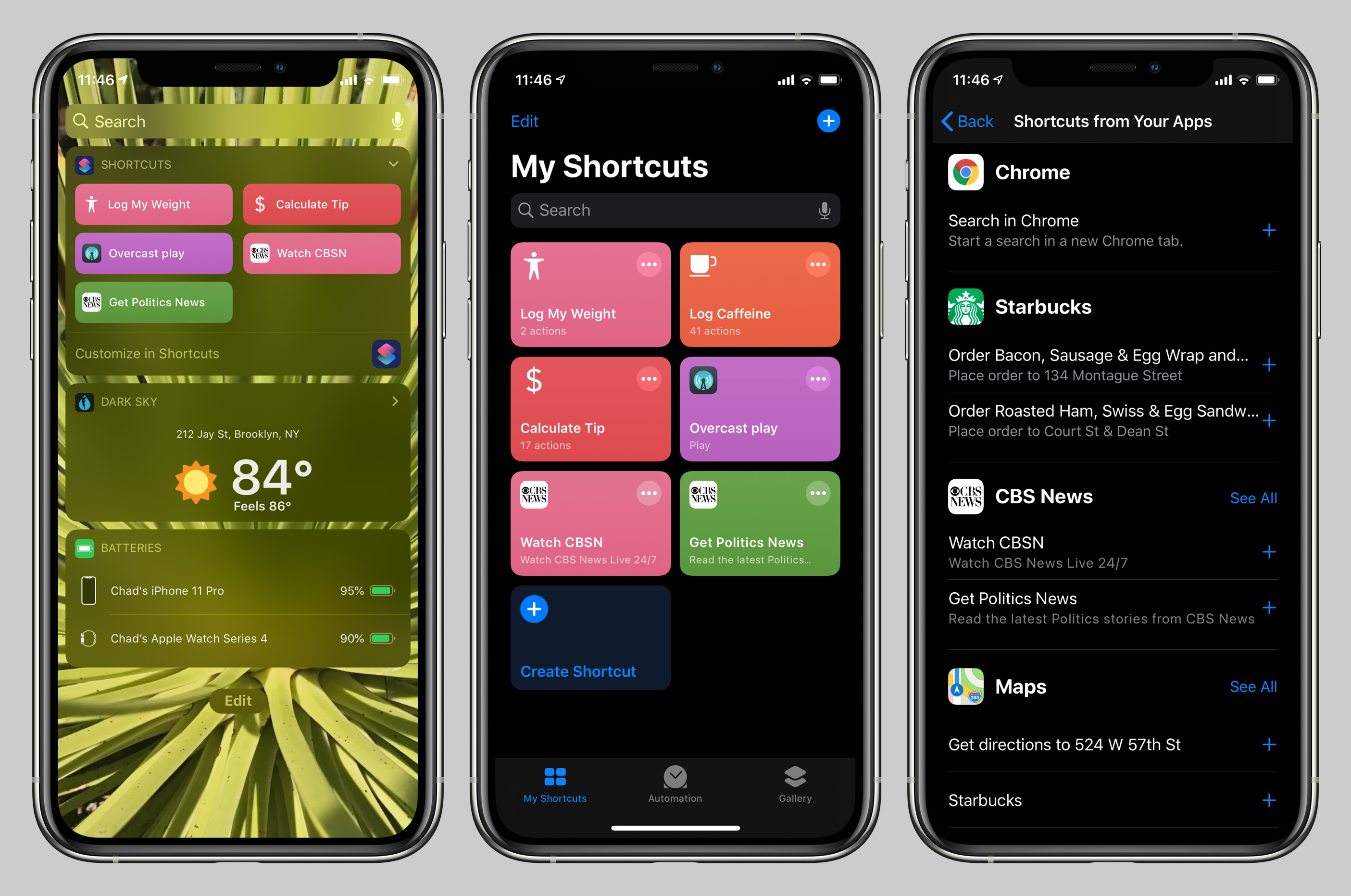 CBS News app shortcuts