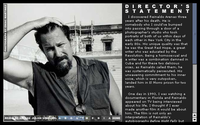 Before Night Falls - Director's Statement Screen