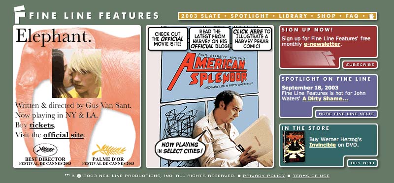 Fine Line Features - Home Screen