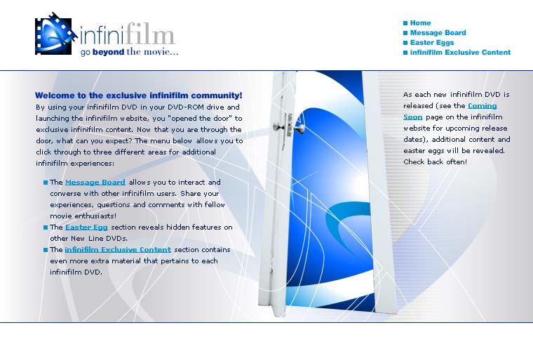infinifilm - Exclusive Content Screen