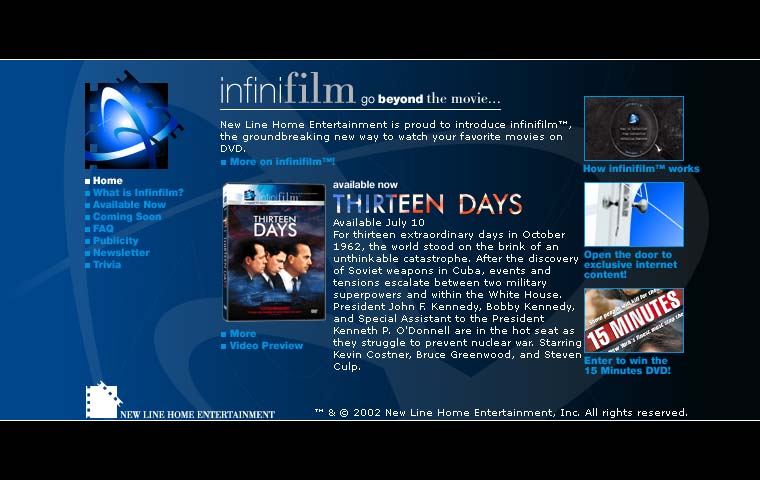 infinifilm - Home Screen