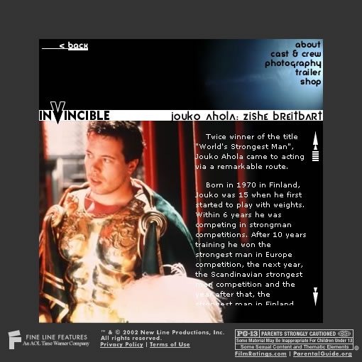 Invincible - Cast & Crew Screen