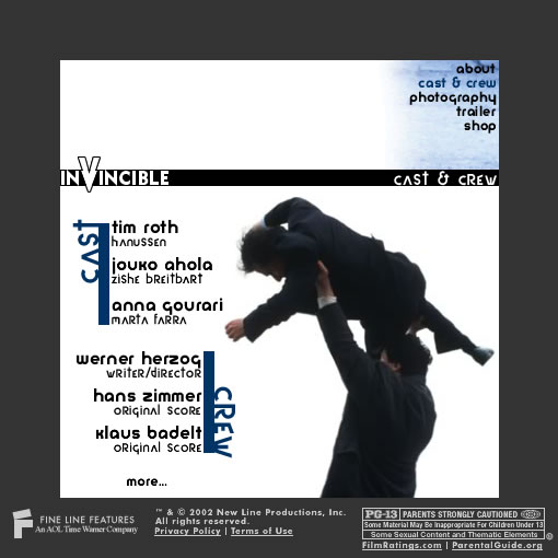 Invincible - Cast & Crew Screen