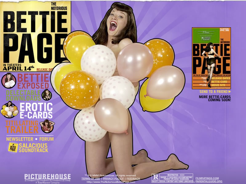 The Notorious Bettie Page - Ecards Screen
