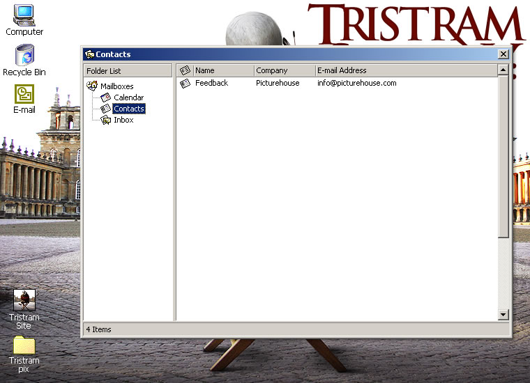 Tristram Shandy - Contacts Screen