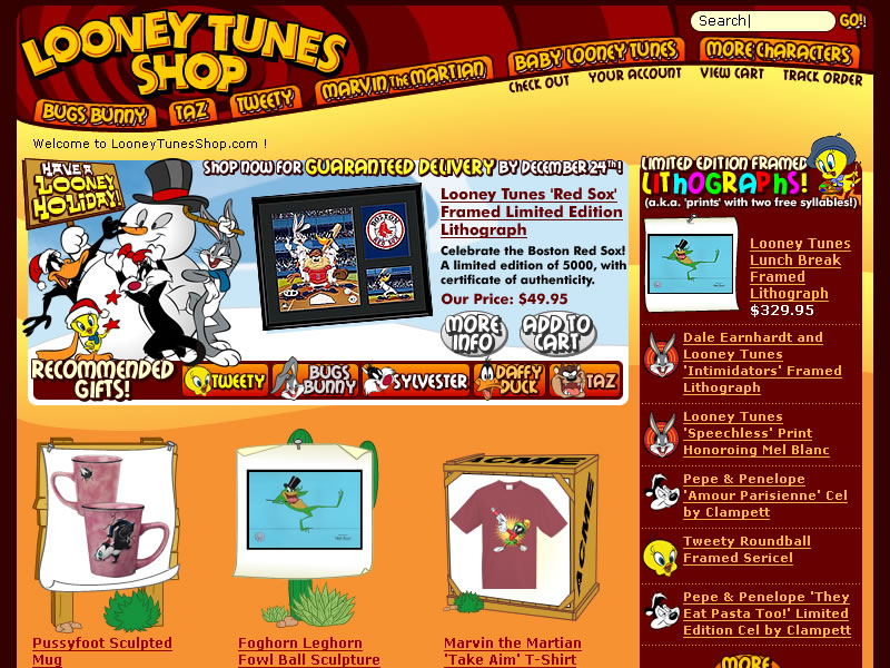 Looney Tunes Shop -  Home Screen