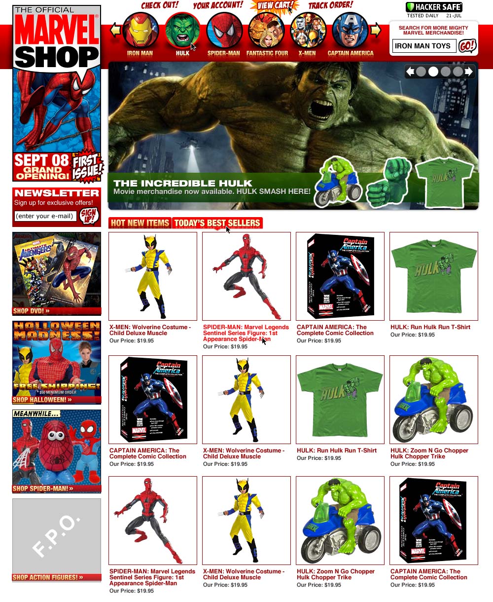 Marvel Shop - Early Unused Design Concept